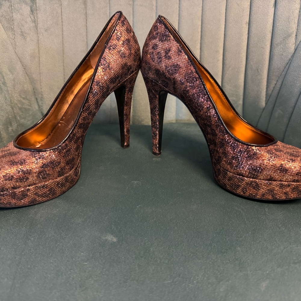 Nine West Brown Leopard Print Heels